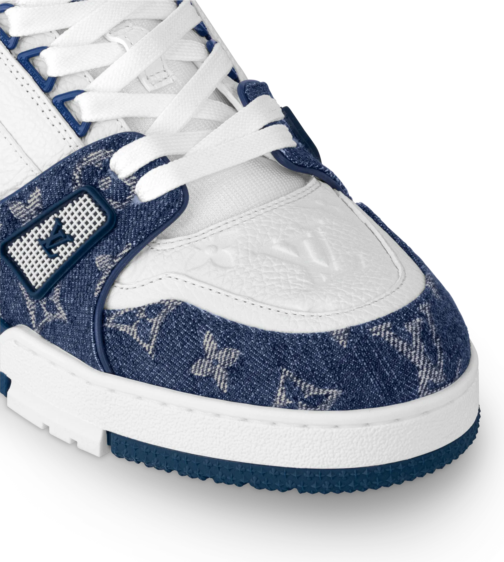 Louis Vuitton trainer denim blue with all accessories view 3